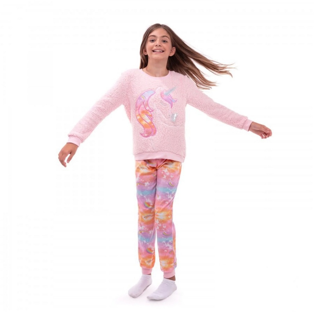Sleep On It Cozy Pink Unicorn Kids Pajamas Set - Picture 8 of 9